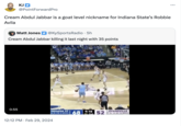 KJ @PointForward Pro Cream Abdul Jabbar is a goat level nickname for Indiana State's Robbie Avila Matt Jones @KySportsRadio. 5h Cream Abdul Jabbar killing it last night with 35 points 0:55 21 INDIANA ST: 24-5 (15-3 MVC) 68 12:12 PM. Feb 29, 2024 9:18 10 2nd 52 EVANSVILLE 15-14 (6-12 MVC)