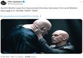 FILM UPDATES Film Updates @FilmUpdates Austin Butler says he improvised the kiss between him and Stellan Skarsgård in 'DUNE: PART TWO' (m.youtube.com/watch?si=JrcQj...) 5:36 AM. Mar 3, 2024 4.7M Views . ...
