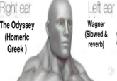 Right ear The Odyssey (Homeric Greek) Left ear Wagner (Slowed & reverb)