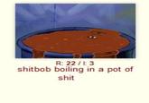 R: 22/1: 3 shitbob boiling in a pot of s---