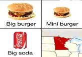 Big burger நஎண்வ Big soda Mini burger