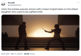 lil arab @sweatyhairy when the lowkey popular stoner with a heart of gold takes on the eldest daughter who used to be a gifted child • 8:25 AM Mar 4, 2024 40.1K Views