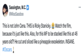 Sassington, M.C. @MissSassbox This is not John Cena. THIS is Ricky Stanicky. Watch the film, because it's just like this. Also, for this MF to be stacked like this at 46 years old?! He cut and sliced like a pineapple exoskeleton. INSANE. #Oscars ...