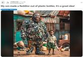r/midjourney ⚫ 21 hr. ago Environmental-Day778 My son made a Redditor out of plastic bottles. It's a great idea! Al Showcase - Midjourney