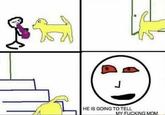 HE IS GOING TO TELL MY F------ MOM
