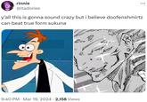 rinnie @itadoriee ... y’all this is gonna sound crazy but i believe doofenshmirtz can beat true form sukuna 9:40 PM Mar 19, 2024 2,158 Views