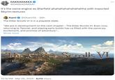 It’s the same engine as Starfield ahahahahahahahahha with imported Skyrim textures DAKKADAKKA @DAKKADAKKA1 It's the same engine as Starfield ahahahahahahahahha with imported Skyrim textures Kami @Okami13 20h The Elder Scrolls VI is in a playable state. "We are in development on the next chapter - The Elder Scrolls VI. Even now, returning to Tamriel, and playing early builds has us filled with the same joy, excitement, and promise of adventure."... Show more The Elder Scrolls VI . 10:15 PM · Mar 25, 2024 · 9,173 Views ...