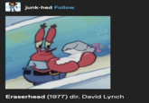junk-hed Follow Eraserhead (1977) dir. David Lynch
