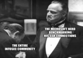 THE ENTIRE INFOSEC COMMUNITY THE MICROSOFT NERD BENCHMARKING HIS SSH CONNECTIONS