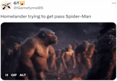 GT @Gametyme05 Homelander trying to get pass Spider-Man II GIF ALT