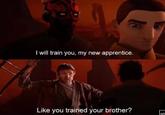 I will train you, my new apprentice. Like you trained your brother? ☑