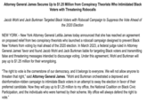 Attorney General James Secures Up to $1.25 Million from Conspiracy Theorists Who Intimidated Black Voters with Threatening Robocalls Jacob Wohl and Jack Burkman Targeted Black Voters with Robocall Campaign to Suppress the Vote Ahead of the 2020 Election NEW YORK - New York Attorney General Letitia James today announced that she has reached an agreement on proposed relief from two conspiracy theorists who launched a robocall campaign designed to prevent Black New Yorkers from voting by mail ahead of the 2020 election. In March 2023, a federal judge ruled in Attorney General James' favor and found Jacob Wohl and Jack Burkman liable for targeting Black voters and transmitting false and threatening messages intended to discourage voting. Under this agreement, Wohl and Burkman will pay up to $1.25 million for their wrongdoing. "The right to vote is the cornerstone of our democracy, and it belongs to everyone. We will not allow anyone to threaten that right," said Attorney General James. "Wohl and Burkman orchestrated a depraved and disinformation-ridden campaign to intimidate Black voters in an attempt to sway the election in favor of their preferred candidate. Now they will pay up to $1.25 million to my office, the National Coalition on Black Civic Participation, and the individuals who were harmed by their scheme. My office will always defend the right to vote."