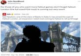 John NewBlood @DaveOshry For those of you who want more Fallout games don't forget Fallout: London (the full sized FO4 mod) is coming out very soon! IGN @IGN Feb 20 Neil Newbon, one of the stars of Baldur's Gate 3, has joined the cast of Fallout: London, an expansion-sized mod coming to Fallout 4. bit.ly/317ueg2 . 12:57 PM Apr 10, 2024 128.8K Views ...