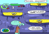 SQUIDWARD THIS WAY, SQUID WARD! *3 IT'S SAFE TO GRAB HERE, SQUIDWARD! CLIMB HERE, SQUIDWARD! 2024 RIS
