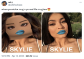 WiLL @willfulchaos when yo roblox mug n yo real life mug tea SKYLIE 12:10 PM Apr 13, 2024 291.7K Views SKYLIE ...