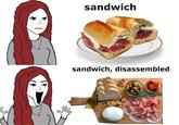 امل sandwich sandwich, disassembled