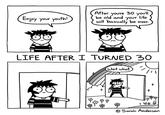 Enjoy your youth! After you're 30 you'll be old and will basically be over. your life LIFE AFTER I TURNED 30 Wait what 回 1118 Sarah Andersen