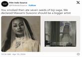 FILM INDO SOURCE Film Indo Source @FilmIndoSource. Follow You smoked then ate seven seeds of biji saga, We declared Mawarni Suwono should be a bigger artist 10:36 AM Apr 19, 2024 THE TORTURED POETS DEPARTMENT X
