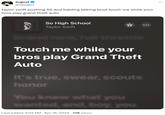 august @dawgist taylor swift pushing 50 and balding talking bout touch me while your bros play grand theft auto So High School Taylor Swift Brand new, full throttle Touch me while your bros play Grand Theft Auto It's true, swear, scouts honor You knew what you wanted, and, boy, you Last edited 3:04 PM Apr 19, 2024 77K Views