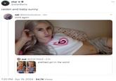 star @staroarts raiden and baby sunny nat @bimbofication. 6m think again zoë @ZOETINGZ-21h prettiest girl in the world • . 7:20 PM Apr 19, 2024 54.7K Views ...