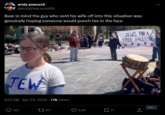 andy peacock @AndyPeacock999 Bear in mind the guy who sent his wife off into this situation was genuinely hoping someone would punch her in the face JEWS FOR A FREE PALESTINE TEW 6:13 AM - Apr 24, 2024 77K Views 183 811 6.2K 71 ↑ IMG