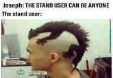Joseph: THE STAND USER CAN BE ANYONE The stand user: