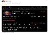 Rohan @Rohan1x THAT'S WHY TF BATUM IS IN 18:41 264 76 Performance N. Batum 27 fps 20 pts 5 reb 63pm 2 hours ago 16k #playoffhigh Box score G-F 13 51% 3.4 100-105 76 -6 BLK +/- 27 20 500 1 MIN PTS REB AST STL 58.3 7/12 6/10 0/0 FG% FG 3 83.3 27 DREB TS% FPS 3FG FTS 212 ΤΟ PF OREB 9:42 PM Apr 17, 2024