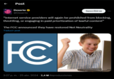 Post Dexerto @Dexerto Suscribirse "Internet service providers will again be prohibited from blocking, throttling, or engaging in paid prioritization of lawful content" The FCC announced they have restored Net Neutrality Traducir post FC 2:27 p. m. - 25 abr. 2024 2,4 M Reproducciones