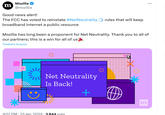 under Trump's presidency the Internet was paid more for less slower limit ,these only him and his friend (Ajit Pai) it can happen. no vote for  Donald Trump

good people have now restored net neutrality for the good of all