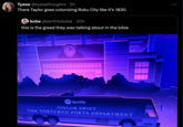 Tyasa @tyasathoughts • 5h There Taylor goes colonizing Roku City like it's 1830 kobe @earthtokobe ⚫ 20h this is the greed they was talking about in the bible Spotify TAYLOR SWIFT THE TORTURED POETS DEPARTMENT