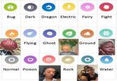 Bug Dark Dragon Electric Fairy Fight O Flying Ghost BITCH DEPT Ground Normal Poison Rock Water