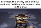 Me when the enemy tank and our tank start talking s--- to each other in the chat