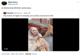 Marl Karx @BareLeft A distinctly British sickness. Owain @orhunt • May 16 the levels of dgaf on display are pretty impressive tbh 1:08 910 TikTok Careless Whisper @robyn.hearts.harp 4:02 PM May 16, 2024 216.1K Views noitsbnuo hasH