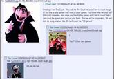 File:1229928193.jpg-(11 KB, 303x268, CountVonCount.jpg) The Count 12/22/08(Mon)01:43 No.24536506 Greetings I am The Count. They call me The Count because I love to count things. // you love to play games and I love to count games. You know what we could do? We could cooperate. And since you love to play games and I love to count them I can count the games and you can play them. Then we will be cooperating. We will both be doing what we like. So I will count the PS3 games! >>>The Count 12/22/08(Mon)01:44 No.24536553 File:1229928252.jpg-(30 KB, 308x320, count20von20count.jpg) 0 The PS3 has zero games. The Count 12/22/08(Mon)01:45 No.24536587 File:1229928310.jpg-(2 KB, 116x86, count laugh..jpg) HA HA HA HA