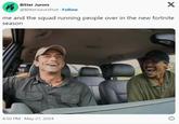 Bitter Jurors @BitterJurorsPod Follow X me and the squad running people over in the new fortnite season 4:50 PM - May 27, 2024