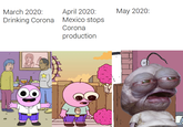 March 2020: Drinking Corona April 2020: Mexico stops Corona production May 2020: