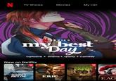 N TV Shows Movies My List 0 SERIES my best Day Explosive Drama Quirky Comedy New on Netflix TOP 10 GODZILLA MINUS ONE ERIC TOP 10 AGAK LAEN TOP 10 THE EAG