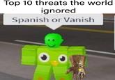 Top 10 threats the world ignored Spanish or Vanish