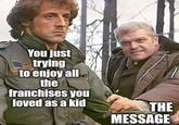 You just trying to enjoy all the franchises you loved as a kid THE MESSAGE