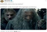 JRR Jokien ✔ @joshcarlosjosh BOROMIR: what is this new devilry? GANDALF: *under his breath* this is going to ruin the tour 7:18 PM Jun 20, 2024 60.6K Views
