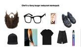 Chef in a fancy burger restaurant starterpack AZANCTHIADV