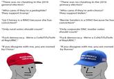 Blue MAGA meme "There was no cheating in the 2016 general election." "Who cares if they're a p--------? They support trump." "Liz Cheney is a RINO because she has conviction!" "Only rural votes should count." "There was no cheating in the 2016 primary election." "Who cares if they're anti-choice? They support biden." "Bernie Sanders is a DINO because he has conviction!" "Only corporate DNC insider votes should count." "F--- democracy. We're a CoNsTiTuTioN- "F--- democracy. We're a CoNsTiTuTioN- al RepUBLIC." "If you disagree with me, you are owned by China." al RepUBLIC." "If you disagree with me, you are owned by Russia." MAKE AMER GREAT AGA MADE AMERICA SEAT ALREADY L
