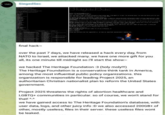 SUWU SiegedSec SiagedSes final hack~ The Heritage Foundation over the past 7 days, we have released a hack every day, from NATO to Israel, we attacked many. we have one more gift for you all, its one minute till midnight so i'll start the show~ we hacked The Heritage Foundation :3 (holy moly!!!) The Heritage Foundation is a conservative think tank in America, among the most influential public policy organizations. this organization is responsible for leading Project 2025, an authoritarian Christian nationalist plan to reform the United States government. Project 2025 threatens the rights of abortion healthcare and LGBTQ+ communities in particular. so of course, we won't stand for that! AA we have gained access to The Heritage Foundation's database, with user data, logs, and other juicy info :D we also accessed 200GB+ of other, mostly useless, files in their server. these useless files wont be leaked.