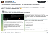 Jackie Singh @HackingButLegal Subscribe ... I am reviewing this alleged hack of The Heritage Foundation. I have identified very embarrassing data within this dataset. Why so many Chinese IP addresses? Zach @ZachTheWolf⚫ Jul 9 Gay furries have hacked The Heritage Foundation final hack~ Hentage undation over the past 7 days, we have released a hack every day, from NATO to Israel, we attacked many. we have one more gift for you all, its one minute till midnight so i'll start the show~~ we hacked The Heritage Foundation :3 (holy moly!!!) The Heritage Foundation is a conservative think tank in America, among the most influential public policy organizations. this organization is responsible for leading Project 2025, an authoritarian Christian nationalist plan to reform the United States government. Project 2025 threatens the rights of abortion healthcare and LGBTQ+ communities in particular. so of course, we won't stand for that! AA we have gained access to The Heritage Foundation's database, with 10:43 AM ⚫ Jul 10, 2024 10M Views ew mew i wonder what would happen if we leaked the Isswords, email addresses, and full names of every user :3 ever S government employee, even the Heritage president Kevin oberts. gay do crime~ EAK: https://mega.nz/file/ N4ixZRQ#pYaCp567yFZ7F0JXh1DuyZaozys_Ffs8fdPCryNGI5g ank you to verty for greatly helping with this hack! ar heritage foundation, t in touch with us! we will make fun of you endlessly :3 uranonwolf@riseup.net gnal: cybercrimecat.69 ve, gay furry hackers <3 OpTransRights ank you everyone who has supported us. we have an important inouncement coming soon. 467 07
