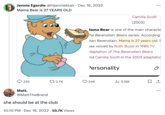 Jennie Egerdie @hijennieblair · Dec 16, 2022 Mama Bear is 27 YEARS OLD Camilla Scott (2003) Mama Bear is one of the main characte he Berenstain Bears series. According tan Berenstain, Mama is 27 years old. S was voiced by Ruth Buzzi in 1985 TV daptation of The Berenstain Bears nd Camilla Scott in the 2003 adaptatio Personality 235 tz 2.7K 24K Ill 5.5M Matt. @MattTheBrand she should be at the club . 10:10 PM Dec 16, 2022 55.7K Views •