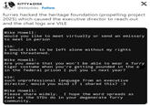 KITTY DISK @kittydisks. Follow X furries hacked the heritage foundation (propelling project 2025) which caused the executive director to reach out and the chat logs are VILE Mike Howell: Would you like to meet virtually or send an emissary to meet in person vio: i would like to be left alone without my rights being threatened. Mike Howell: Are you aware that you won't be able to wear a furry tiger costume when you're getting pounded in the a in the federal prison I put you in next year? vio: such unprofessional language from an executive director, would you mind if i shared this? :3 Mike Howell: Please share widely. I hope the word spreads as fast as the STDS do in your degenerate furry community.