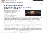 Cernovich @Cernovich Director of Secret Service Subscribe 6:51 Director Kimberly A. Cheatle Kimberly Cheatle is the 27th Director of the U.S. Secret Service, sworn in to office September 17, 2022. She is responsible for successfully .Ill 84 executing the agency's integrated mission of protection and investigations by leading a diverse workforce composed of more than 7,800 Special Agents, Uniformed Division Officers, Technical Law Enforcement Officers, and Administrative, Professional, and Technical personnel. Prior to her appointment, Ms. Cheatle served as Senior Director in Global Security at PepsiCo, where she was responsible for directing and implementing security protocols for the company's facilities in North America. Her role at PepsiCo involved developing risk management assessment and risk mitigation secretservice.gov 8:59 PM Jul 13, 2024 32.8M Views •
