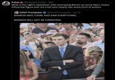 Fubar @Captain_Fubar 22h What is the right's obsession with portraying Barron as some Nero-esque influential figure and not a kid who clearly has some form of autism Chief Trumpster @Chief Trumpster ⚫ Jul 13 BARRON WAS THERE AND SAW EVERYTHING. BARRON WILL NOT BE FORGIVING. RUM ump F 2022