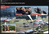 Aerial view of Trump assassination attempt Shooter r/conspiracy • 21 hr. ago Florzee This is the best aerial view I've seen Inaccurate Butler Farm Show, Butler, Pa. Trump on stage Secret Service snipers 1 Approximately 130 yards :