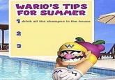 WARIO'S TIPS FOR SUMMER drink all the shampoo in the house 2